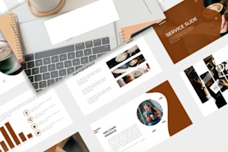 create a modern corporate presentation in powerpoint for bussiness