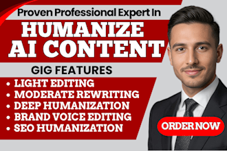 humanize ai content with natural, engaging, human like editing