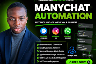 create advanced manychat flows for instagram, facebook messenger, and whatsapp