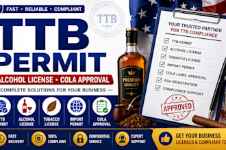 handle ttb permit alcohol license cola approval import permit tobacco licensing