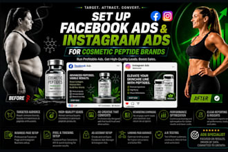 create facebook and instagram ads for cosmetic peptide stores