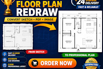 redraw your floor plan from sketch, PDF, or image