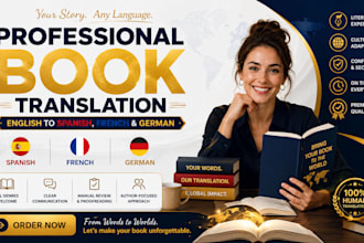 translate book into english, spanish, french and german