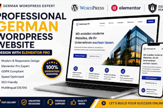 design a professional german wordpress website with elementor pro