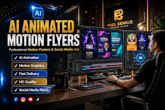 create professional ai animated motion flyers and posters