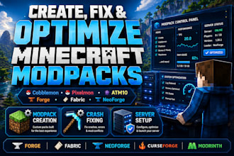 create fix optimize minecraft modpacks, cobblemon pixelmon, atm10 server setup
