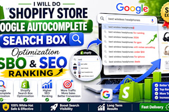 do shopify store google autocomplete search box optimization sbo and SEO ranking