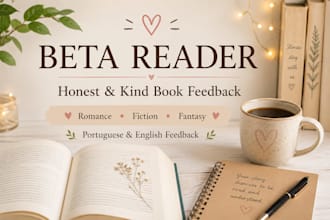 beta read your romance, fiction or fantasy manuscript