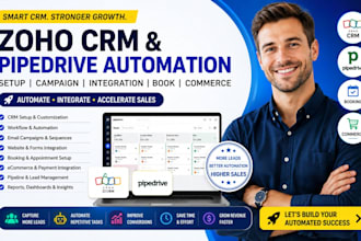 setup zoho crm campaign pipedrive automation sites integration book commerce