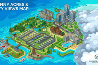 modern flat isomeric vector map rv park site city property hotel resort camp map