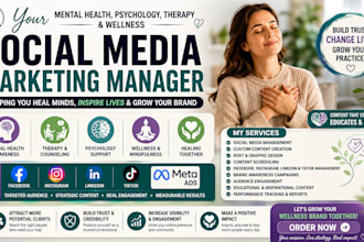 your mental health, psychology, therapy wellness social media marketing manager