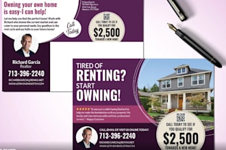 design irresistible promotional eddm postcard, direct mail, leaflet, lawn care