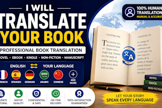 translate your book, ebook and manuscript professionally