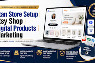 setup stan store, stan store marketing, etsy shop, upload digital products pod