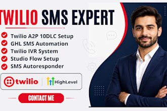 setup twilio a2p 10dlc, ghl SMS automation, autoresponder, IVR and studio flow