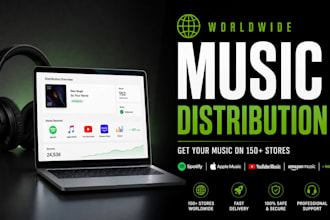 distribute your music worldwide to spotify apple music and 150 stores