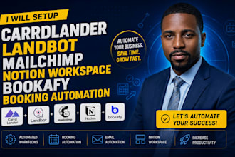 setup carrdlander landbot mailchimp notion workspace bookafy booking automation