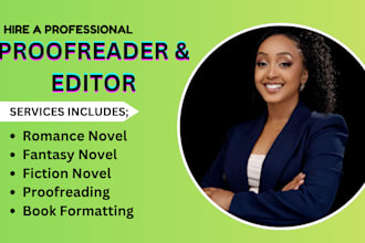professionally edit and proofread romance novel fantasy book editor fiction book