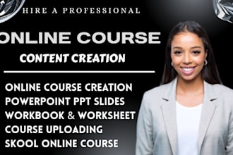 create online course content, ppt slide, workbook ecourse, lead magnet ai avatar