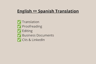 translate, proofread, and edit english and spanish content