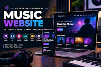 create music, dj, artist, studio, band, musician and producer website