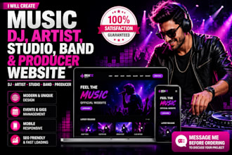 create music, dj, artist, studio, band and producer website