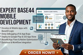 develop base44 ai mobile app, debug base44 ai mobile app, deploy base4 app dev