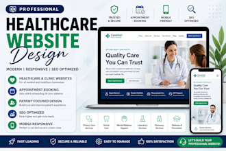 design healthcare website, wellness website, clinic website and medical website