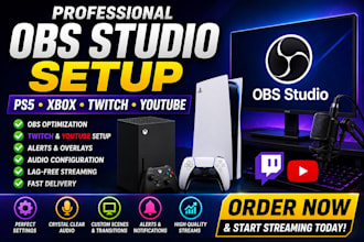 set up obs studio for ps5 xbox twitch and youtube streaming for your game stream