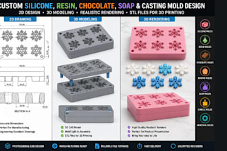 design custom silicone, resin, chocolate, soap and casting molds for 3d printing