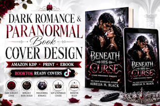 design a dark romance or paranormal book cover for KDP