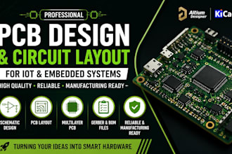 do pcb design and circuit board layout for iot and embedded systems