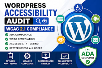 do wordpress accessibilty audit, wcag 2 1 compliance, ada, wcag remediation