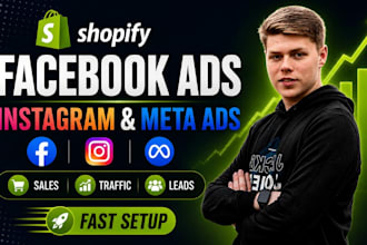 setup shopify facebook ads, instagram ads and meta ads campaigns