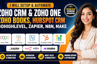 zoho crm setup zoho one zoho books hubspot crm gohighlevel automation zapier n8n