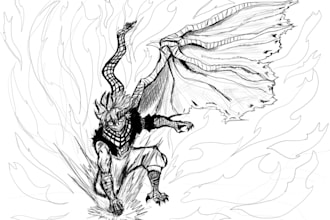 2d characters design and illustrations black white