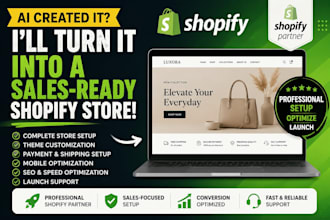 fix, configure, and launch your shopify ai generated store