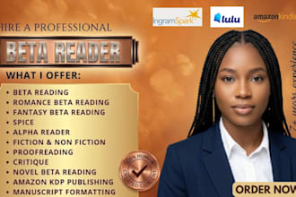critique novel, beta read, format manuscript KDP, memoir, nonfiction, fiction