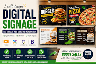 setup attractive digital signage menu boards and promotionals for your business