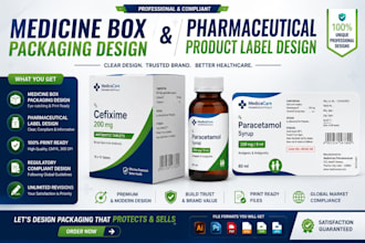 design medicine box packaging and pharmaceutical product label design