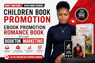 children book promotion, ebook promotion romance book through booktok marketing