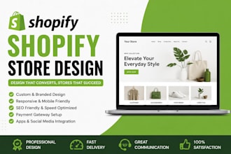 build shopify store design and redesign  shopify webiste, dropshipping