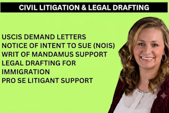 draft a writ of mandamus demand letter for uscis delay