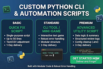 develop a custom python cli script, mini game, or automation tool