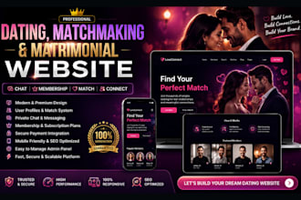 build a dating, matchmaking or matrimonial website with chat and membership