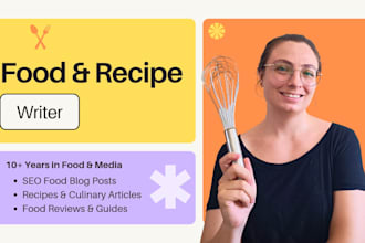 write SEO food blog posts and articles