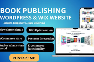 design optimized book publisher website self publishing website on wordpress wix