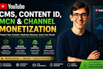 setup youtube cms, content id, mcn and channel monetization