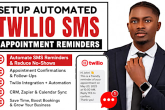 setup automated twilio SMS appointment reminders