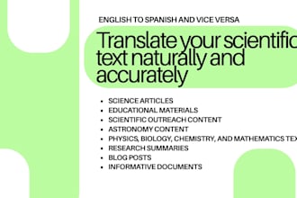 translate your scientific text naturally and accurately